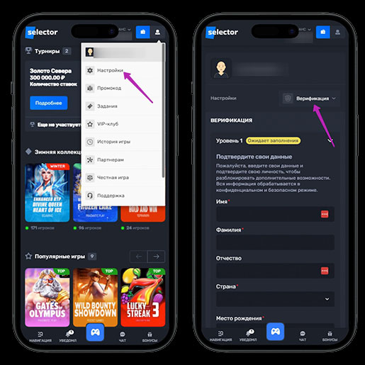 Верификация профиля